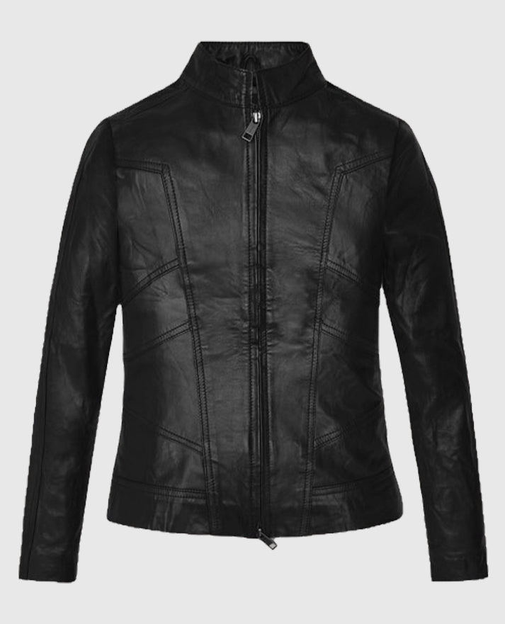 Angelina Jolie black Leather Jacket