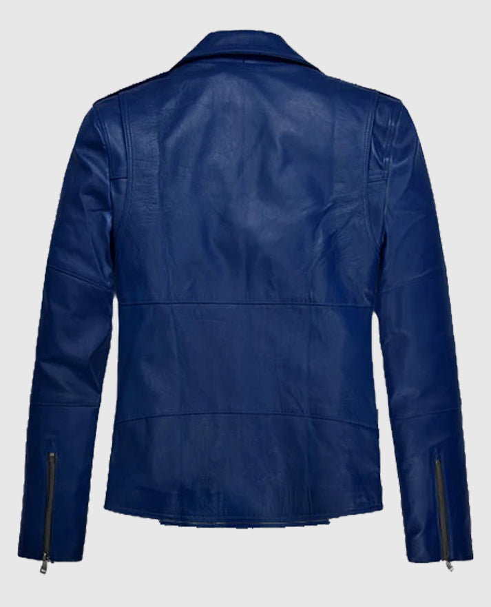Antonio Banderas Blue Leather Jacket