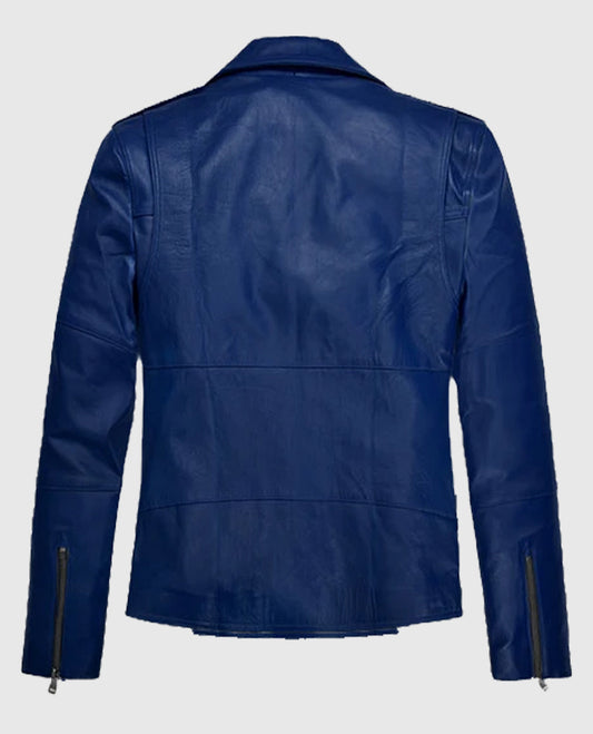 Antonio Banderas Blue Leather Jacket