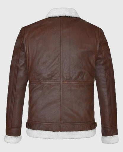 B3 Aviator Spanish Brown Leather Jacket For Mens 