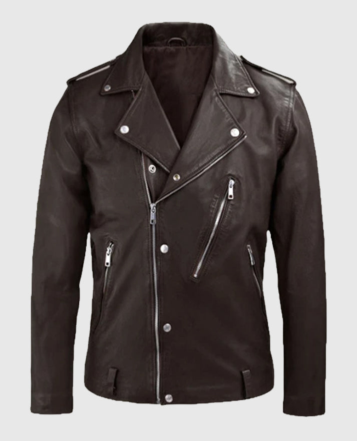 Beast Brown Biker Style Leather Jacket for Men