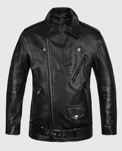 Biker Black Leather Jacket for Men