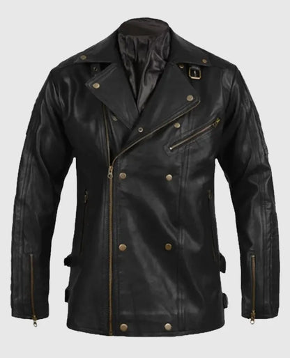 Black Biker Men Leather Jacket 
