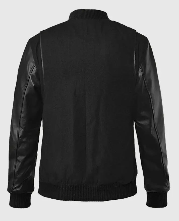 Black Noir Varsity Jacket for Men