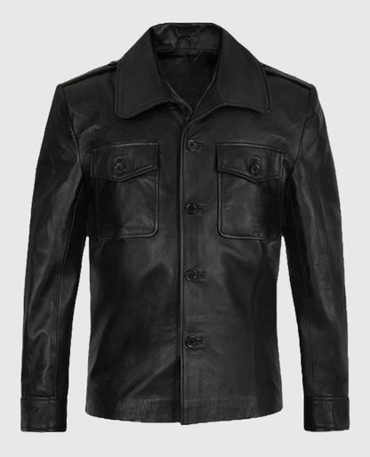 Brad Pitt Friends Season 8 black Leather Jacket