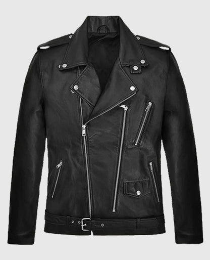 Bruno Mars Leather Black Biker Jacket