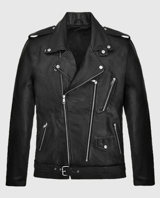 Bruno Mars Leather Black Biker Jacket