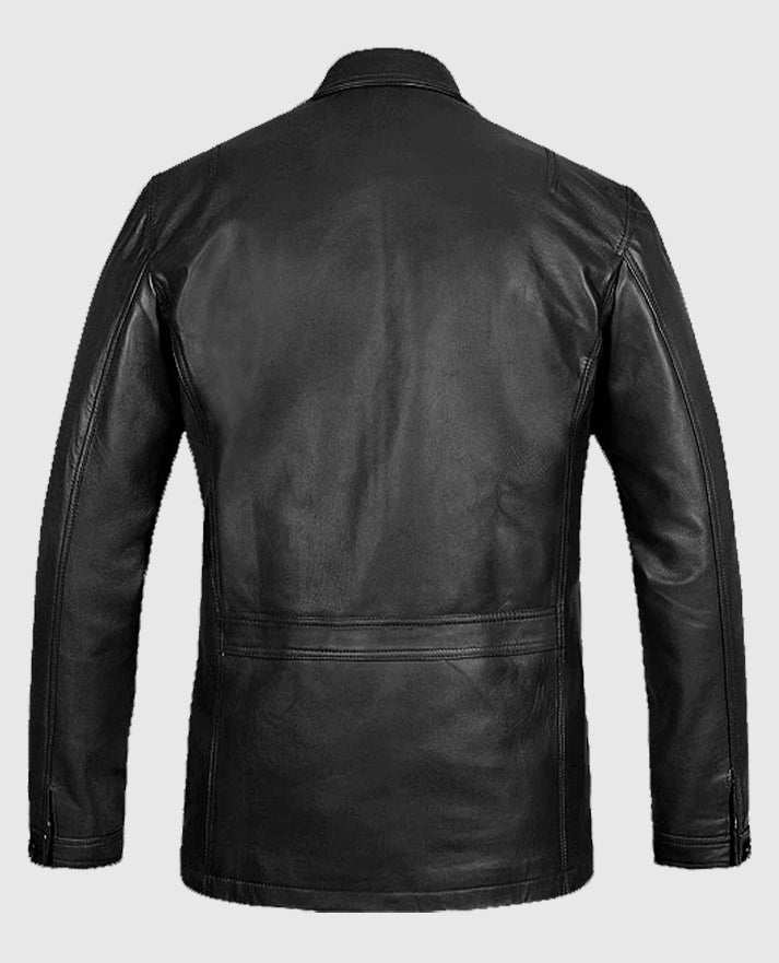 Daniel Craig Leather Black Blazer
