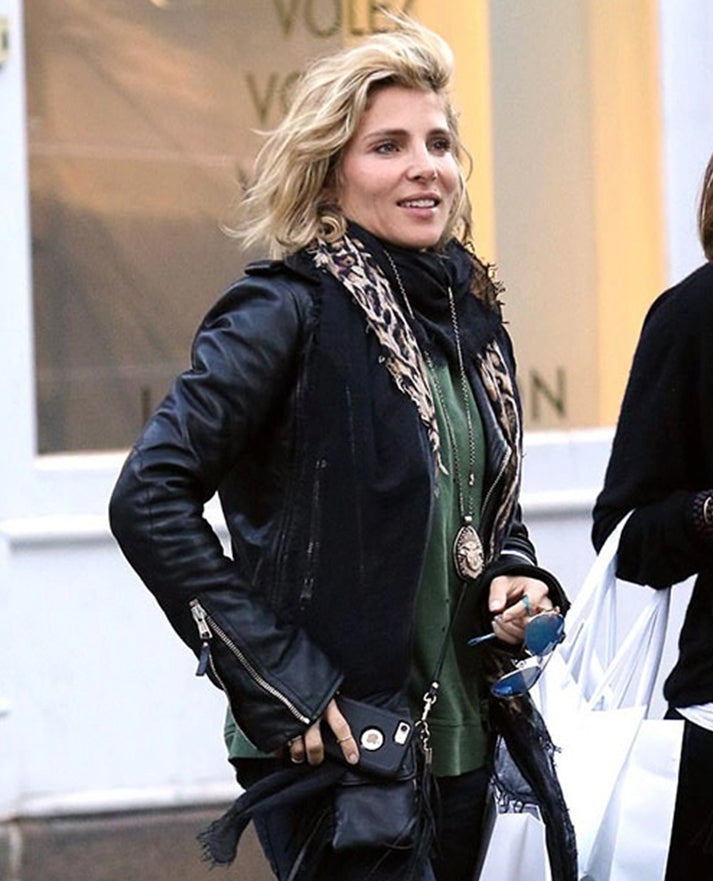 Elsa Pataky Biker Leather Jacket