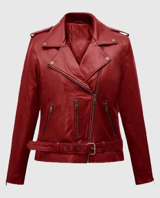 Emilia Clarke Last Christmas Biker Leather Jacket