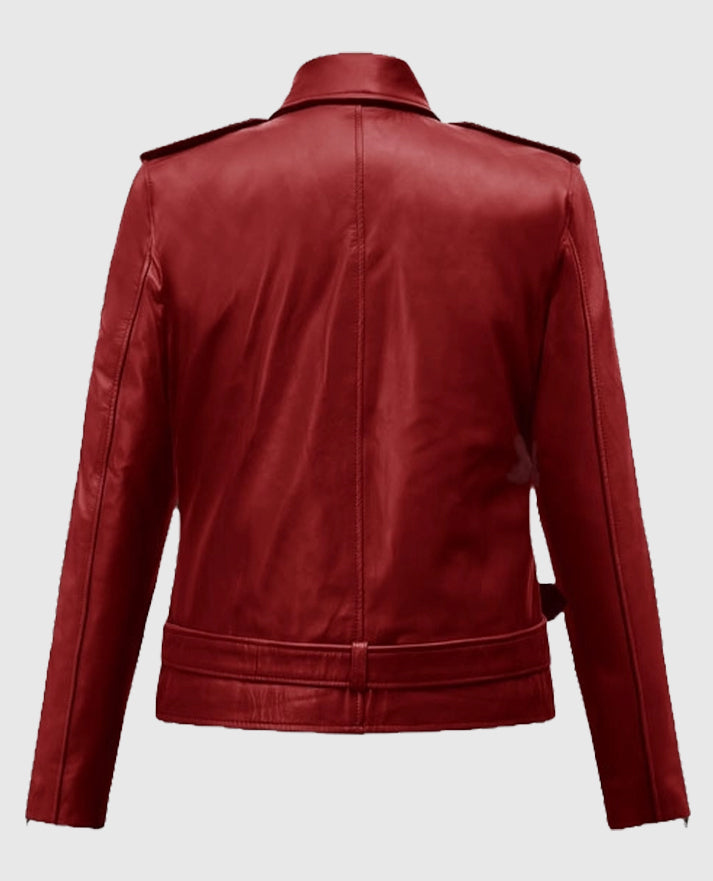 Emilia Clarke Last Christmas Leather Biker Jacket