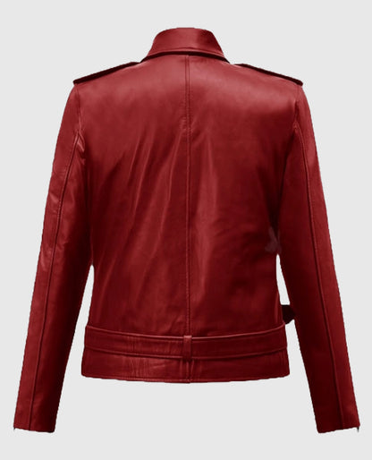 Emilia Clarke Last Christmas Leather Biker Jacket