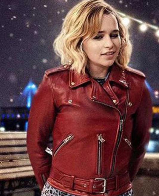 Emilia Clarke Last Christmas Leather Jacket