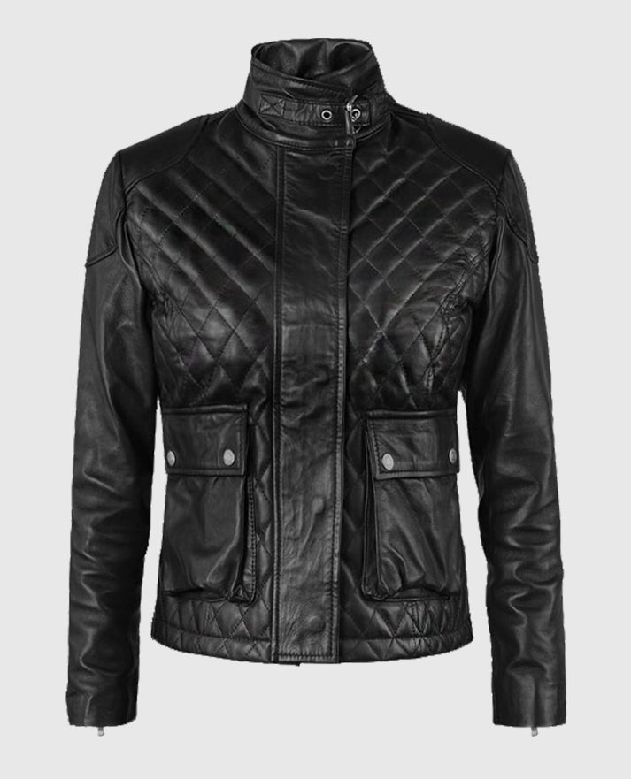 Emily Black Blunt Leather Jacket