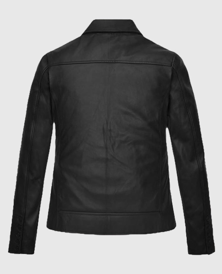 Emma Stone Leather Black Jacket