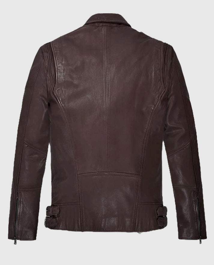 Falcon Burgundy Rider Leather Jacket For Men