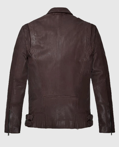 Falcon Burgundy Rider Leather Jacket For Men