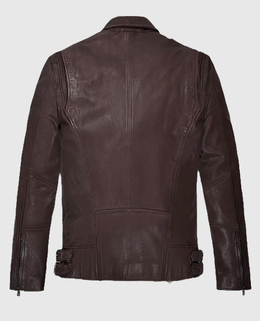 Falcon Burgundy Rider Leather Jacket For Men