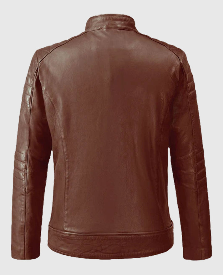 Firefly Moto Tan Biker Leather Jacket For Men 