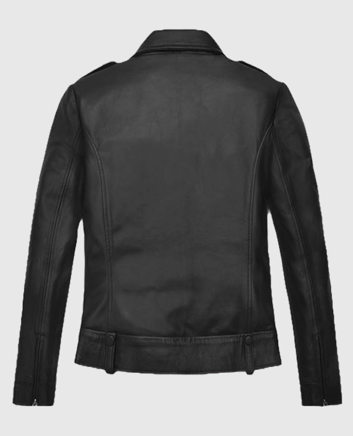 Hailey Baldwin Bieber Black Biker Leather Jacket