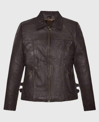 Hailey Baldwin Bieber Leather Gray Jacket