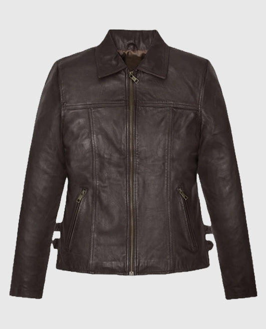 Hailey Baldwin Bieber Leather Gray Jacket