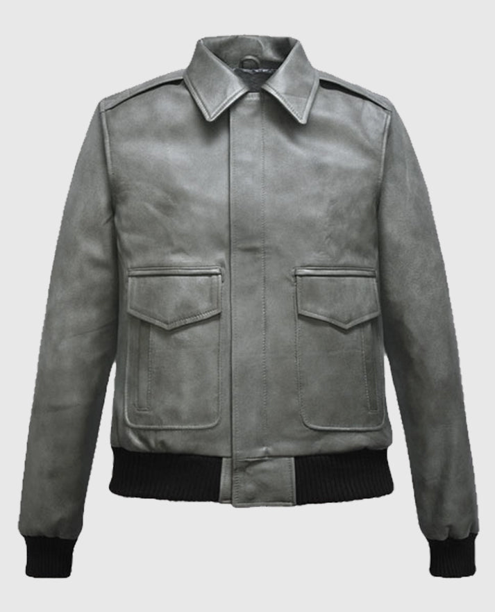 Harbor Gray Kendall Jenner Leather Jacket