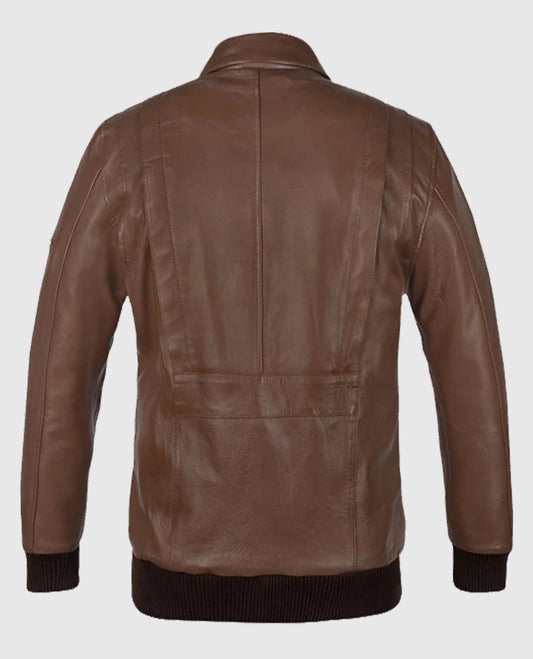 Hunter Bomber Leather Jacket For Men
