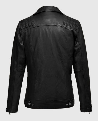 Ironwood Black Biker Leather Jacket for Men