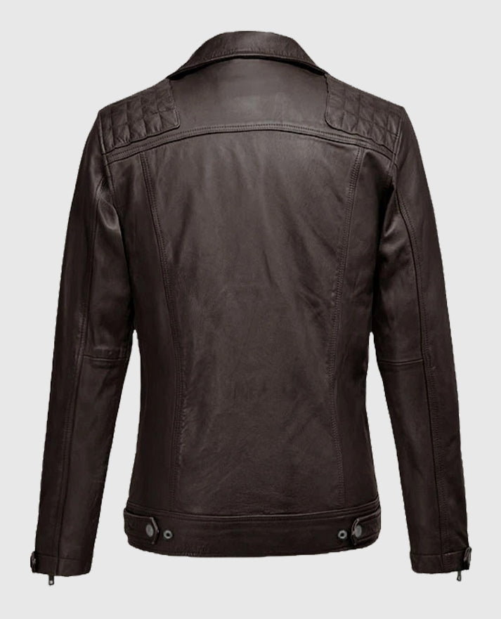 Ironwood Brown Biker Leather Jacket for Men