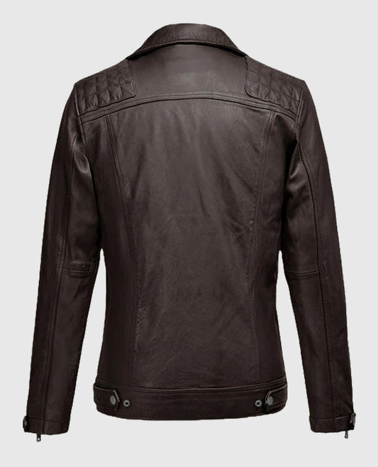 Ironwood Brown Biker Leather Jacket for Men
