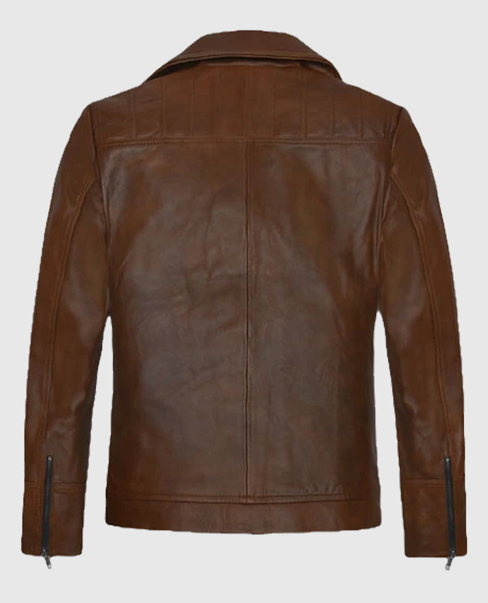 James Franco Biker Brown Leather Jacket