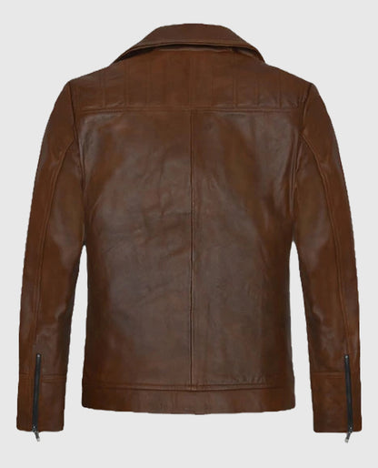 James Franco Biker Brown Leather Jacket