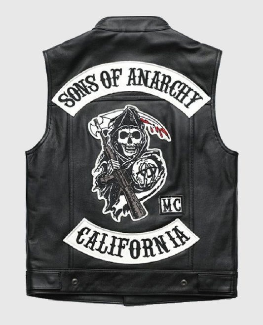 Jax Teller Sons of Anarchy Black Leather Vest
