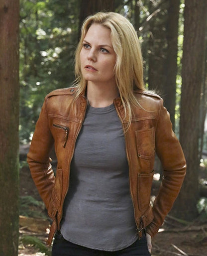 Jennifer Morrison Once Upon A Time Brown Leather Jacket