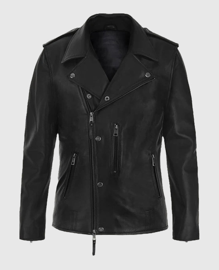 Jim Carrey Black Biker Leather Jacket