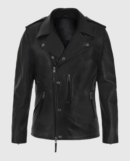 Jim Carrey Black Biker Leather Jacket