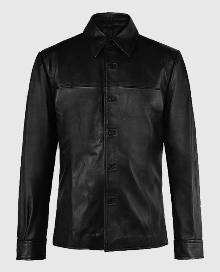 Jim Morrison Classic Shirt Style Leather Jacket