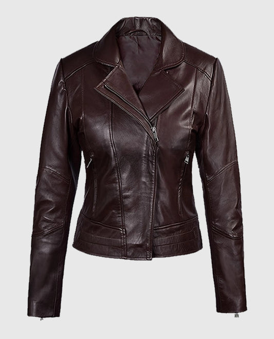 Katie Holmes Brown Leather Jacket