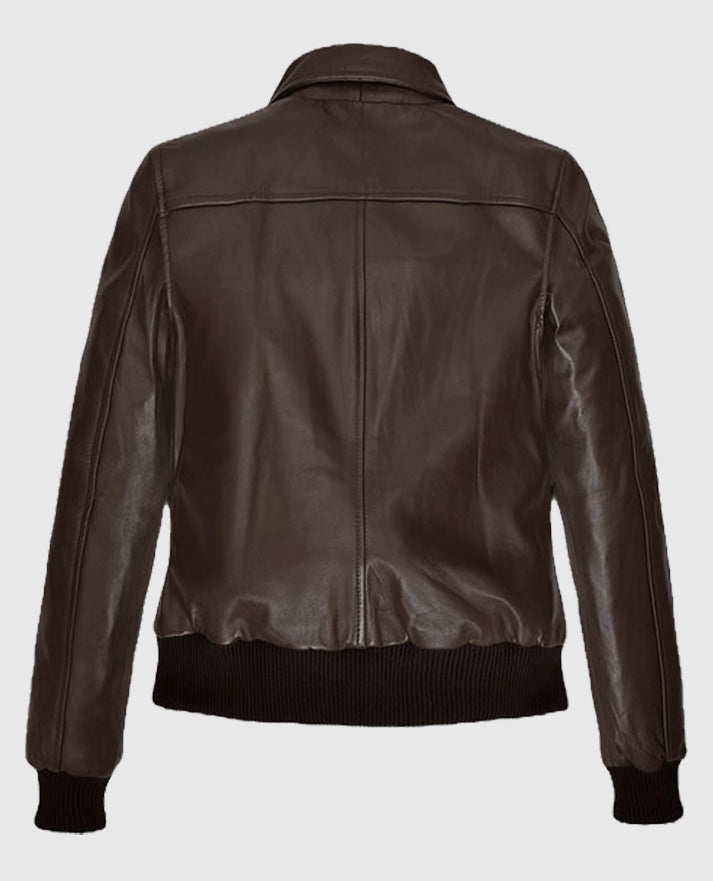 Kendall Jenner Leather Brown Jacket