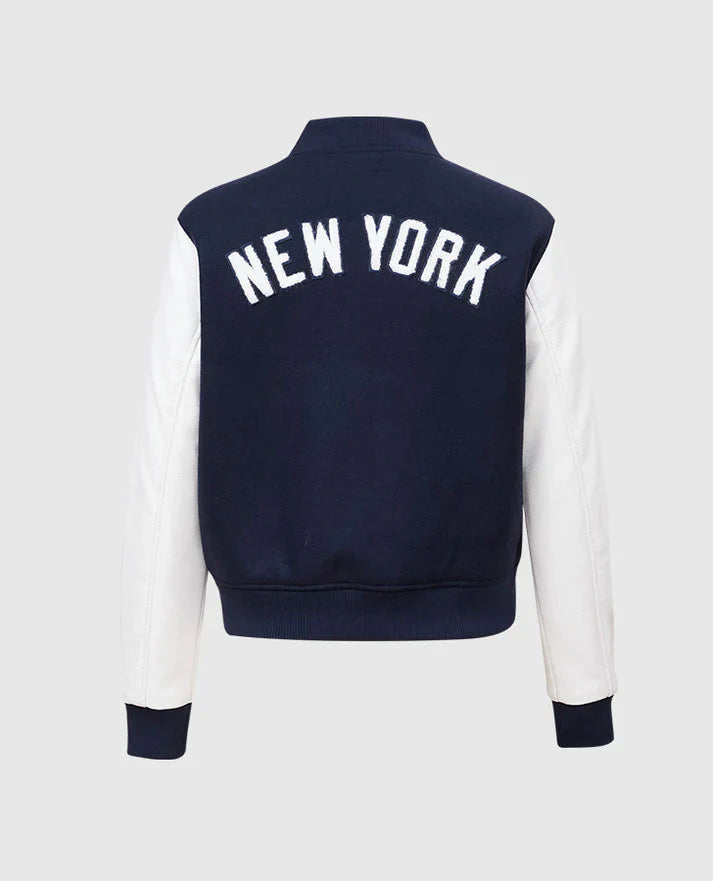 MLB New York Yankees Women's Blue And White Varsity Jacket