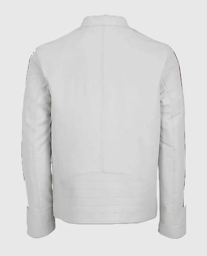 Men's Biker Leather White Jacket