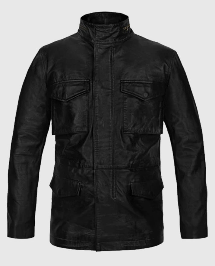 Men's Military M-65 Leather Jacket