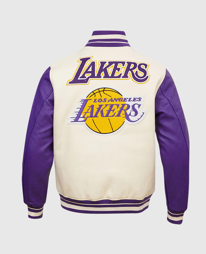 Men's NBA Los Angeles Lakers White Varsity Jacket