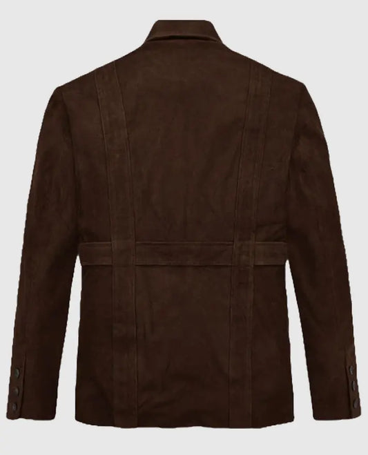 Men's Safari Dune Brown Suede Leather Blazer