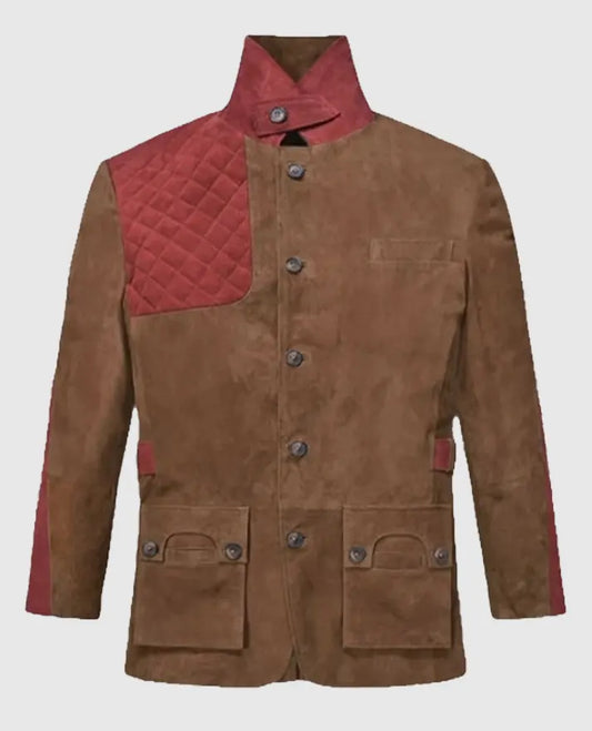 Men's Safari Hickory Suede Leather Blazer