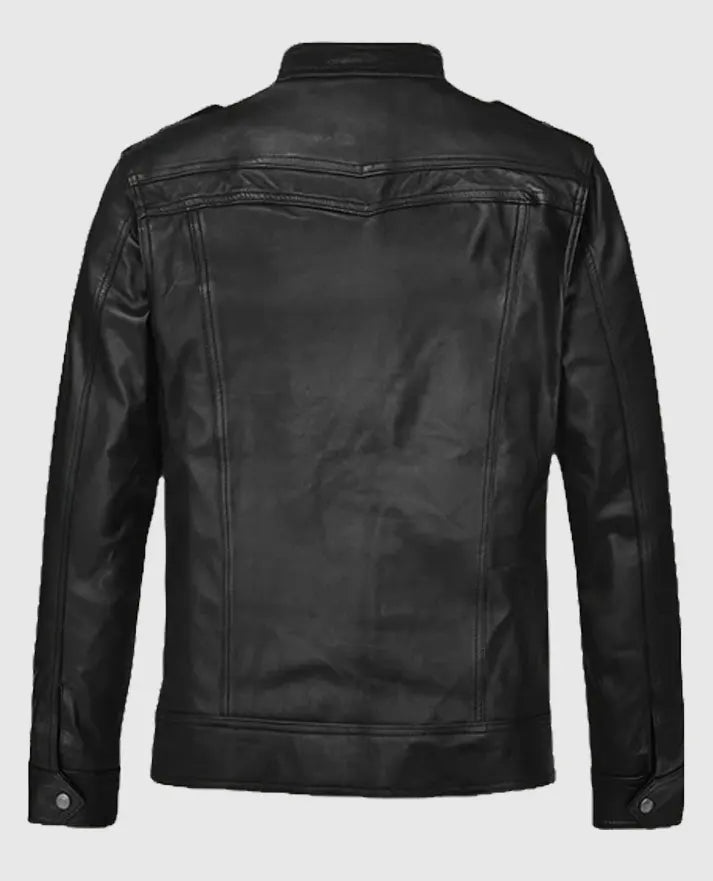 Men's Street Style Black Leather Jacket