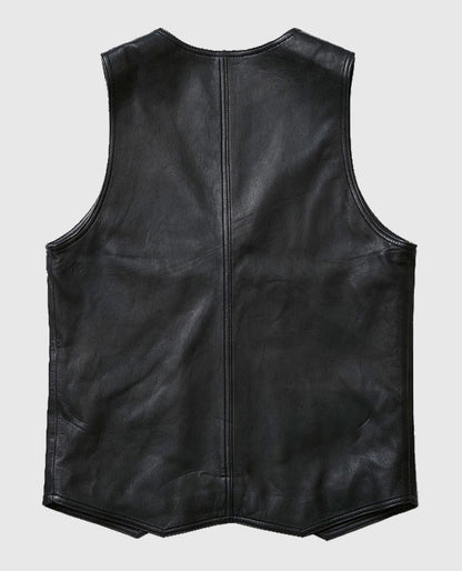 Men's Stylish V-Neck Leather Vest