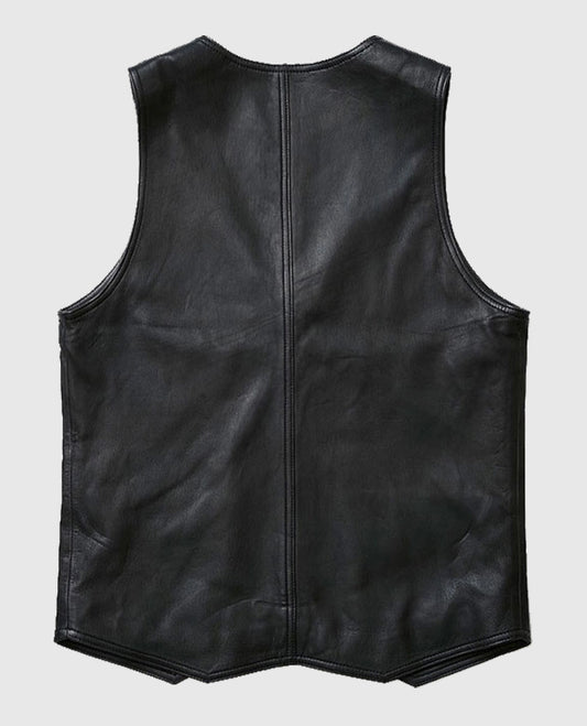 Men's Stylish V-Neck Leather Vest