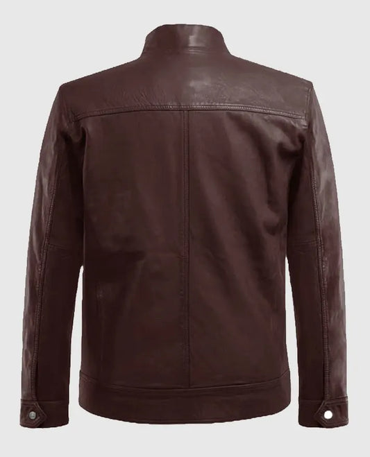Men's Thunder Storm Biker Burgundy Leather Jacket